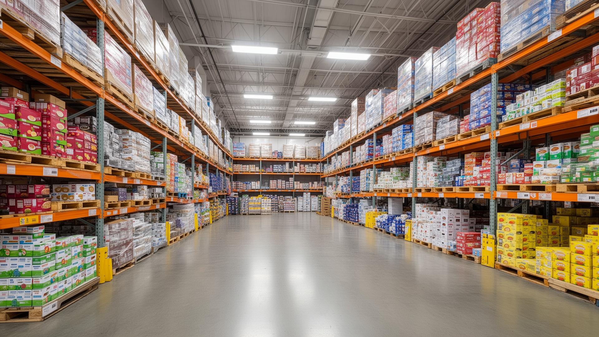 Wholesale warehouse aisles